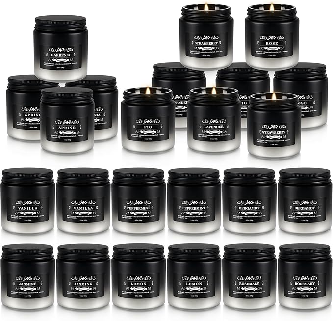 YOROXRG 24 Pack Scented Candles with Added Natural Essential Oils, 3.5oz, Suitable for Various Festivals, Parties, Yoga, and Home Scened