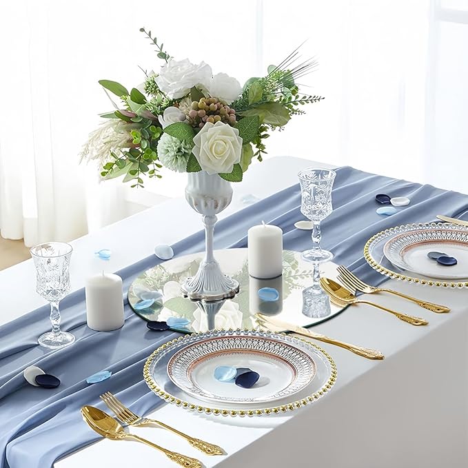 15 Pack Round Mirror Centerpieces for Tables Decorations, 10inch Acrylic Mirror Plate Circle Mirror Trays Wedding Centerpieces, Self Adhesive Non Glass Stickers for Home or Wall Decor Candle Crafts