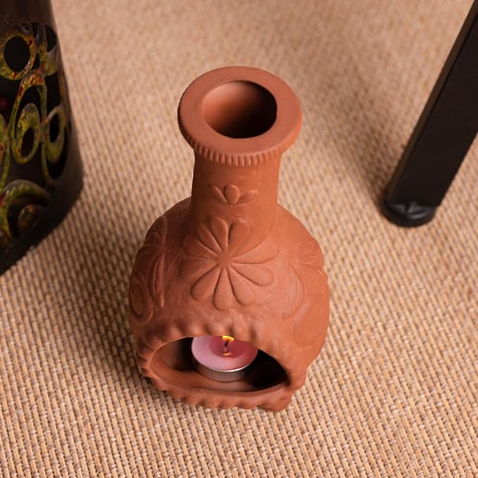 Palo Santo Mini Chiminea – Elegant Ceramic Incense Holder for Cleansing and Relaxation – Handcrafted Sage Texture Stand, Ideal for Meditation and Altars – Durable Design for Sticks Burning