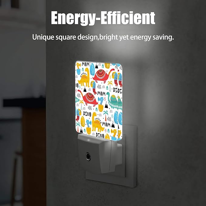 Cute Dino Night Light, Egg Night Lights Plug into Wall Decor for Bedroom, Bathroom, Hallway, Kitchen, Dusk to Dawn Sensor Nightlights for Boys Girls Women Men Room Gifts