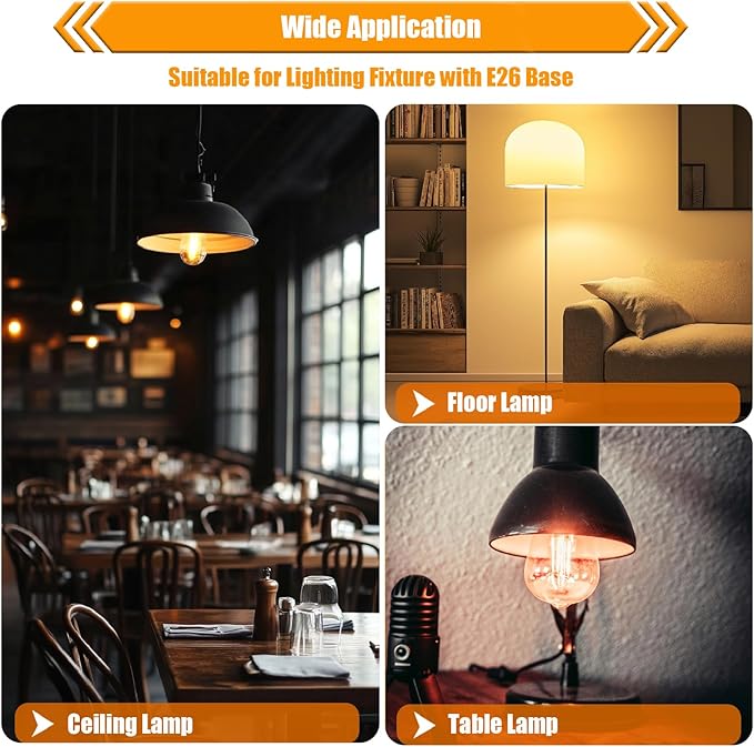 16 Pack LED Edison Bulbs 40W Equivalent, Dimmable 2700K Soft Warm White ST19/ST58 Light Bulb, 4 Watt Vintage LED Filament Bulb, High CRI 90+, 450LM, E26 Base