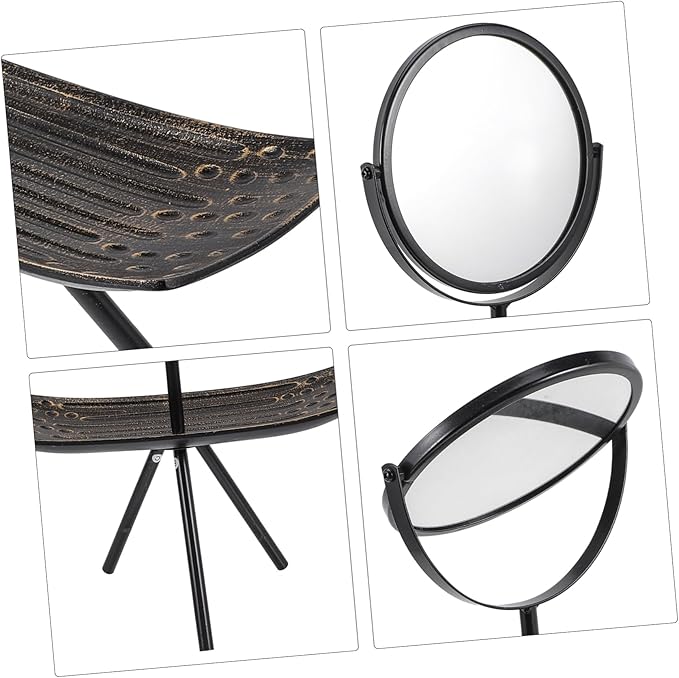 Healeved High-Definition Mirror Makeup Table with Storage Tray Stylish Jewelry Organizer for Daily Use