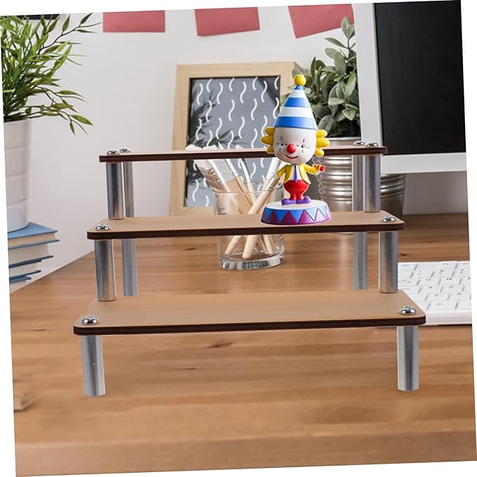 Ciieeo Make up Organizers Wooden Riser Display Stand Craft Display Rack Elegant Counter for Collections