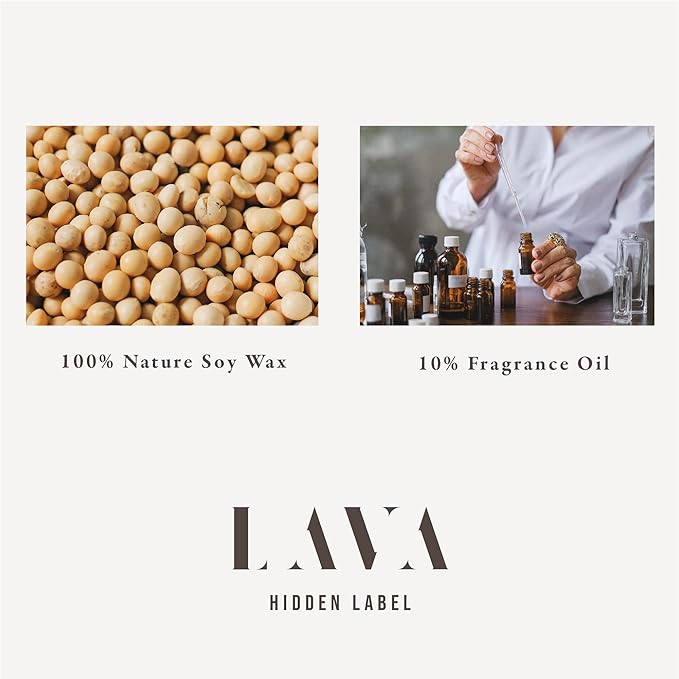 Hidden Label Scented Soy Candles, Large Candle 12oz Thai Lemongrass Ceramic Jar Lava Collection, Gorgeous Gifts for Birthday Thanksgiving Christmas