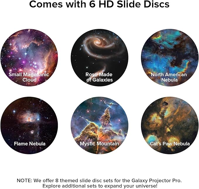 YUNRAY Galaxy Projector Disc – Ultra HD Projector Slide, Compatible with YUNRAY Galaxy Projector Pro and Model SKE-TKQ01 & BL-DQY02 (Pro Version) Projectors – 6 Disc Set