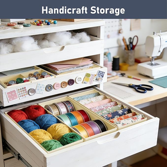 DIMJ Drawer Organizer Clothes - 26 Pack Closet Drawer Organizer Bins for Baby Clothes Storage, Fabric Dresser Organizer for Nursery Bedroom, Foldable Small Drawer Dividers for Underwear Socks