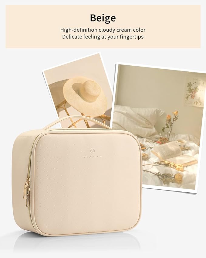 Vlando Make up Bag for Travel and Small Jewelry Case for Girl Gift,Earrings Necklace Ring Box