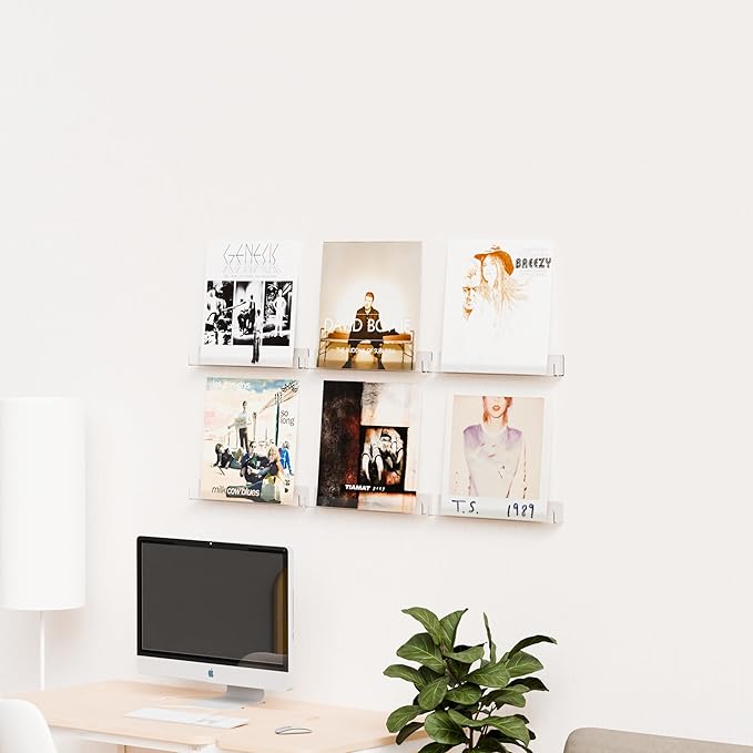 Cq acrylic 15" Clear Floating Bookshelf for Kids Room - Invisible Hanging Wall Mounted U Shaped Shelf, Modern Display for Books,Picture Ledge Display,Vinyl Records Wall Shelf,Toy Storage,Pack of 2