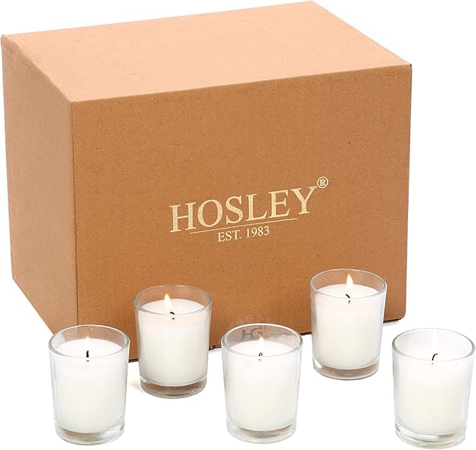 Hosley Unscented Votive Candles, Clean-Burning with 10-12 Hour Burn time Ideal for Weddings, Parties, Aromatherapy, (Ivory, 480)