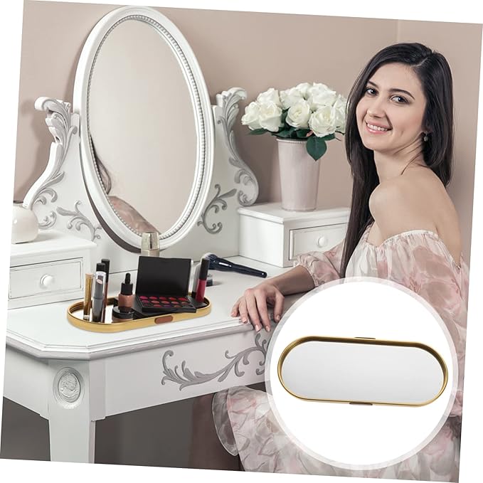 Hemobllo Mirror Tray Jewelry Dish Organizer Makeup Organizer for Vanity and Storage