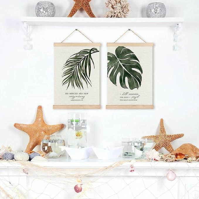 RYYCDOI Tropical Palm Tree Beach Poster, Palm Tree Wall Art, Coastal Tropical Wall Decor, Beachy Wall Decor for Home Bedroom Living Room, 12x16 Inches Set of 2