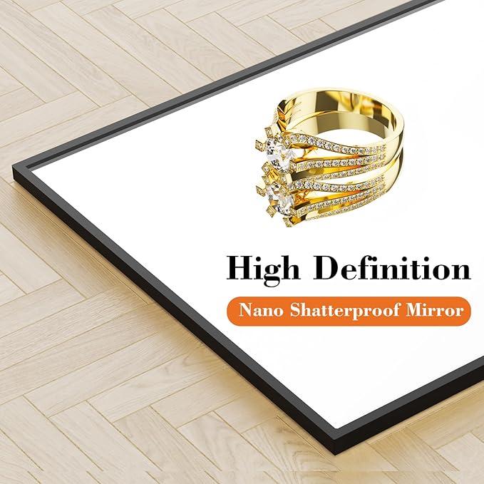 NEWBULIG Full Length Mirror, Full Body Floor Mirror with Aluminum Alloy Thin Frame, Wall or Standing Mirror for Bedroom, Living Room, Dressing Room
