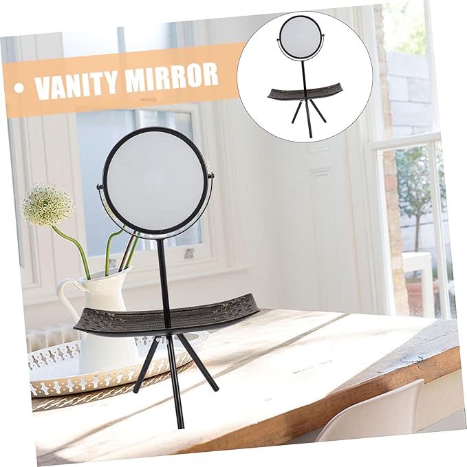 Healeved High-Definition Mirror Makeup Table with Storage Tray Stylish Jewelry Organizer for Daily Use