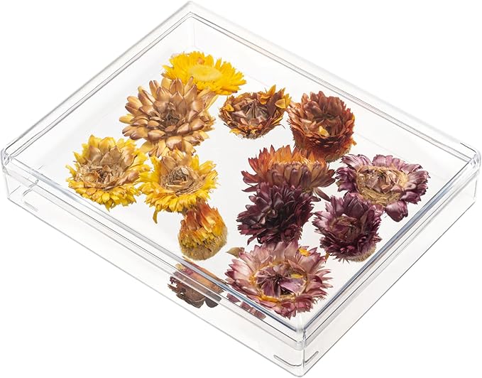 Hammont Acrylic Box - Party Favor Gift Boxes - Clear Cube with Rounded Edges for Gifts, Weddings, Treats, Candies & Accessories - Square Home Storage Boxes | 8.46” x 6.33” x 1.5” (6 Pack)