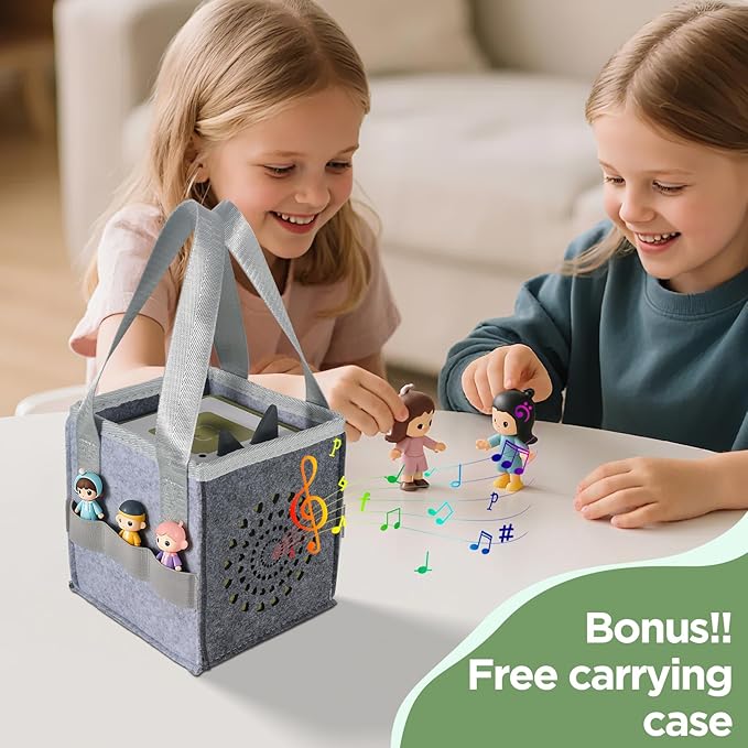 Givilio Tonie Shelf Magnetic Ladders,for Tonie Figures Wall Shelves,for Toniebox Shelf Audio Toy Figurine Holder Organizer, Compatible Charging Station, with a Carrying case