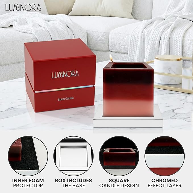 LUMINORA Spiral Scented Candle for Women & Men | Hand-Crafted Decorative Soy Wax Candle | Wooden Wick | Unique Twisted Spiral Burn Design | Aromatherapy Candle | Floral Escape |(Jasmine Gingr Lavnder)