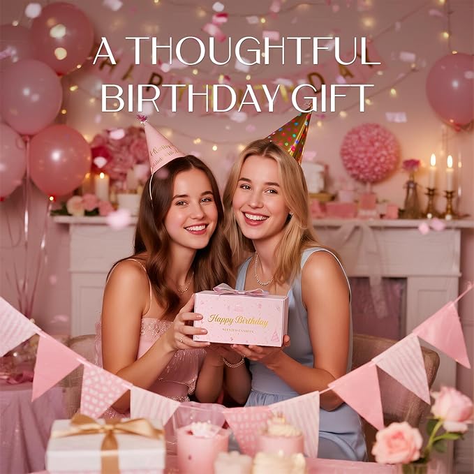 NORVENCE Scented Candles Gift Set, Stress Relief Candles for Home, Premium Soy Candle Set, Candles for Women and Men, Birthday Gifts (Birthday Pink, 7 oz)
