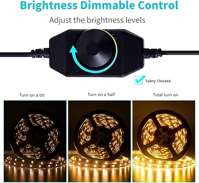 40ft Warm White Led Strip Lights, Flexible 3000k Dimmable Super Bright 12V led Light Strip in Indoor Cuttable for Bedroom, Christmas, Kitchen, Cabinet,Mirror, Not Waterproof, 2 Rolls of 20ft