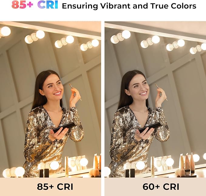 GvvooHome Vanity Light Bulbs for Bathroom, G25 LED Globe Light Bulbs for Makeup Mirror Dressing Room, 60W Equivalent, 2700K Soft White, 800LM, E26 Base, Non-Dimmable, 8-Pack