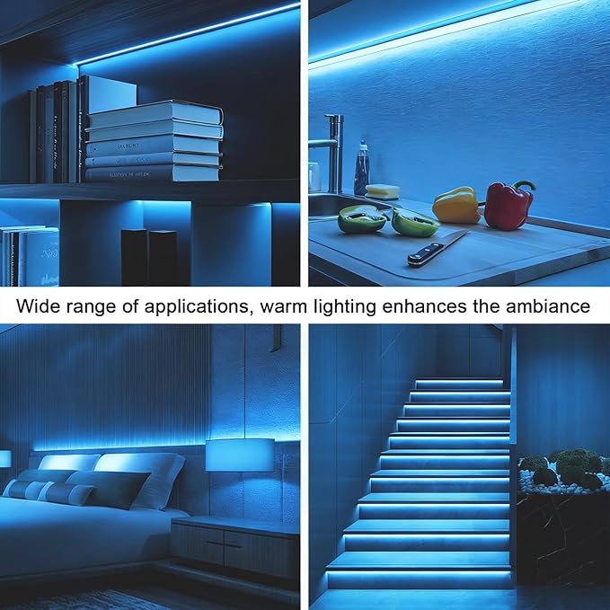 ZSLAIFU 5V LED Strip Lights, Ice Blue USB LED Light Strip, 3.28FT Dimmable Cob LED Strip Light, High Brightness Short LED Strip for Display Cabinet, Living Room, TV Lights
