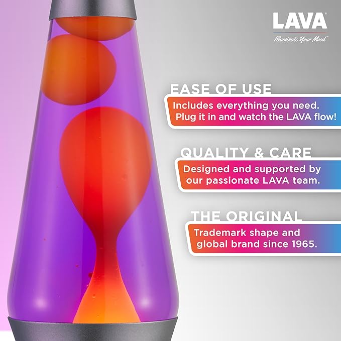 Lava® Lamp - 14.5" Purple Sunset - The Original Motion Light - Yellow Wax and Purple Liquid - Item #2635 (Amazon Exclusive),(Pack of 4)