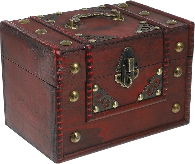 Antique Wood Jewelry Box Vintage Decor for Nursery Treasure Storage Case Necklace Holder Makeup Organizer
