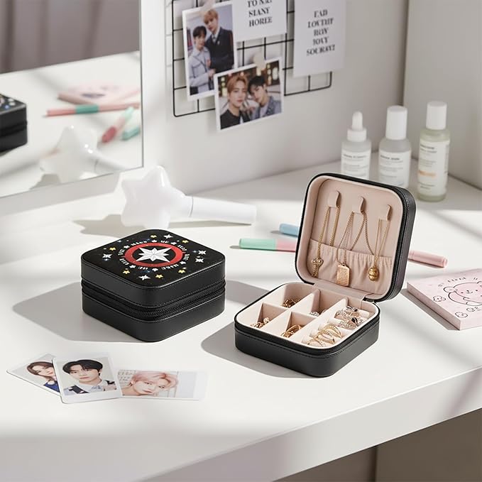 Travel Jewelry Box Organizer, Portable Jewelry Storage Case, Aesthetic Jewelry Organizer Gift for Women, Storage for Rings, Earrings & Accessories