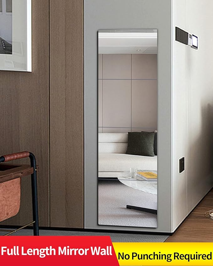 Shatterproof Wall Mirror Full Length for Bedroom, Acrylic Gym Mirrors For Home, Extra Thick : 0.12 Inch, 4 PCS x 15.7 x 12 Inch, Workout Mirrors Safe for Kids, Over The Door, Long Wall Mounted Mirror