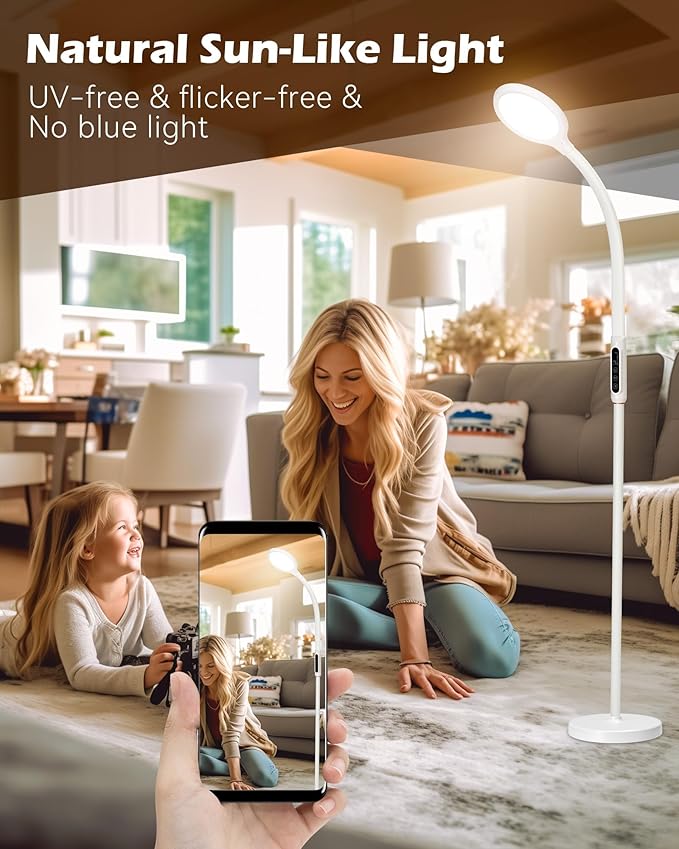 Aoife Light Therapy Lamp, 11000 Lux Sun Light Therapy Lamp, UV-Free Sunlight Lamp, 10 Brightness Levels, Full Spectrum Happy Therapy Lamp