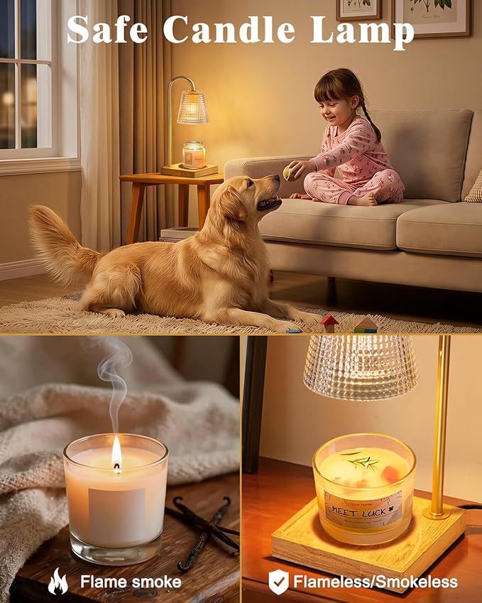 Hong-in Candle Warmer Lamp with Timer Dimmer,Birthday Gifts for Women Mom Sister,House Warming Gifts New Home Room Decor,Vintage Wax Warmer for Scented Wax Jar Candles