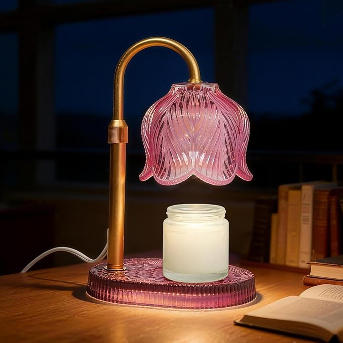 Candle Warmer Lamp with Timer Dimmable, Adjustable Candle Warmer Lamp for Jar Candles 3-Wick, Flameless Smokeless Candle Heater with 2 Bulbs, Home Decor Birthday Mothers Day for Women Mom