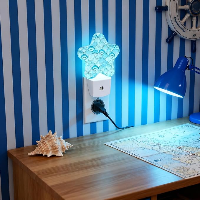Night Light Plug-in into Wall Dusk to Dawn Smart Sensor White Led Nightlight for Bedroom Bathroom Kitchen Hallway Stairs Energy Efficient Decor Desk Lamp Beach Decor