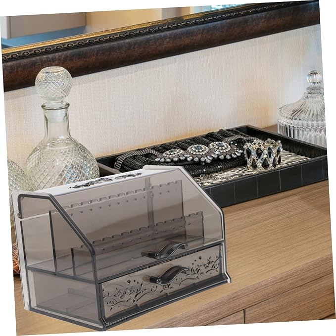 Multi-function Acrylic Jewelry Box Sturdy Drawer-type Cosmetics Organizer for Necklaces Earrings Bracelets and Accessories Lightweight and Portable Storage for Home and Travel