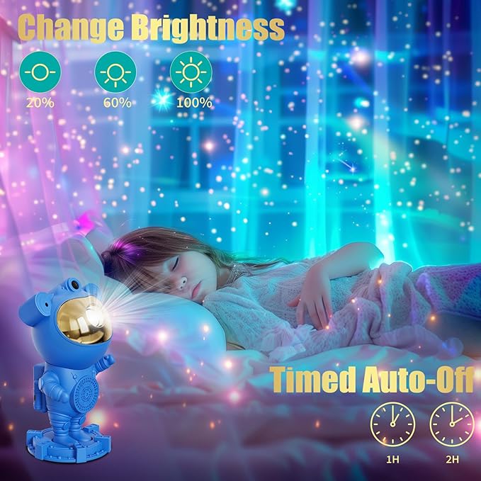Astronaut Galaxy Moon Star Projector, Kid Night Light for Bedroom Ceiling, Space LED Lamp, Gifts for Kids Teens Boys 1-9 10-15 Year Old, Christmas