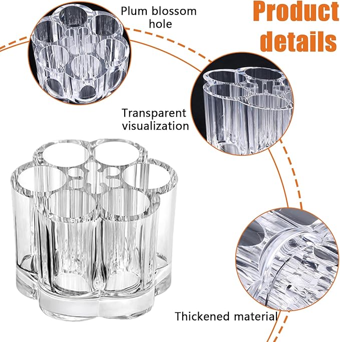 2-Pack Plum Flower Perfume Organizer, Clear Acrylic Rollerball Perfume Holder & Display Tray, Perfume Storage for Dresser, Lip Gloss Organizer, Beauty Scentbird Case for Women