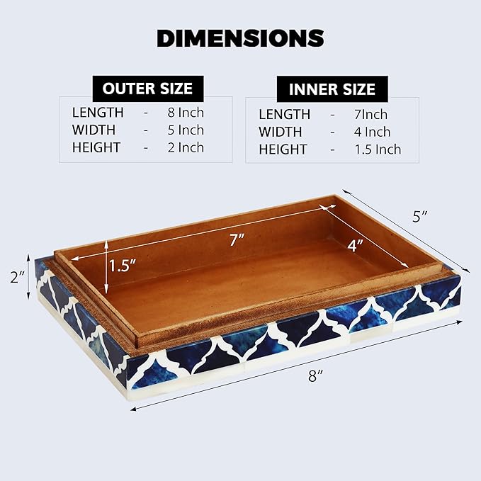 Handicrafts Home Decorative Keepsake Box 8x5 – Small Organizer Box with Lid, Boho Decorative Storage, Retro Memory Box, Unique Coffee Table Décor, Jewelry or Trinket Box, Modern Shelf Decorative Box