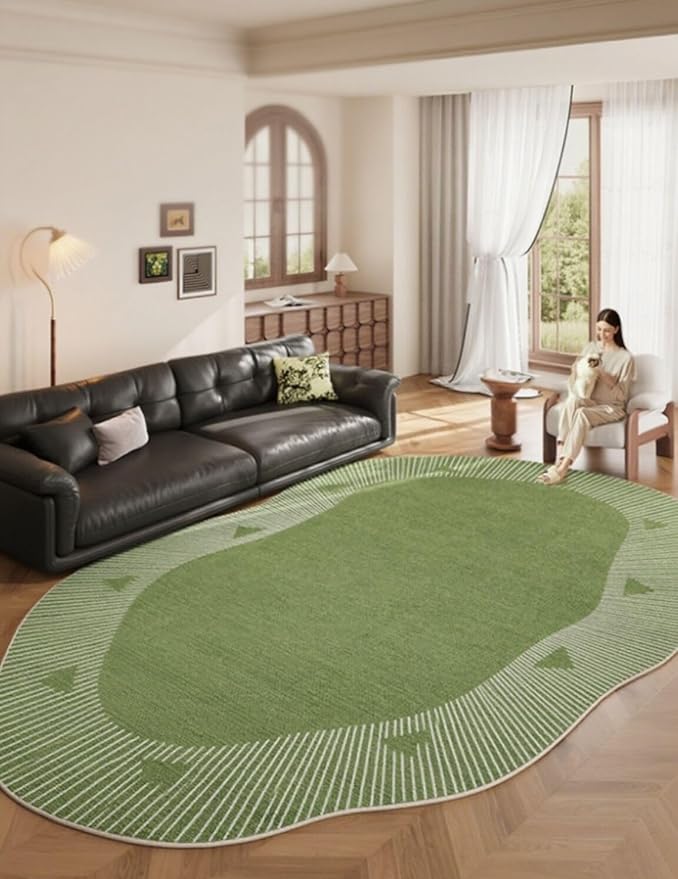 Mint Green White Irregular Area Rug 2x3 Modern Abstract Shaped Washable Rugs for Farmhouse Living Room Classroom Unique Aesthetic Art Deco Boho Home Office Diningroom Non Slip Carpet Runner Mat