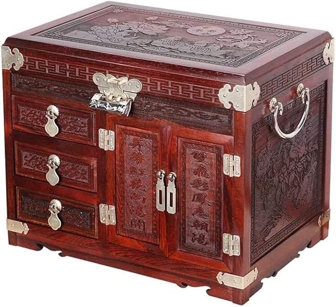 Jewellery Box Makeup Organizer Jewelry Case Organizer Jewelry Storage Wooden Jewelry Box Storage Box Antique Jewelry Box Handmade Jewelry Large-Capacity Dressing Decoration Ladies Wedding Jewelry Box
