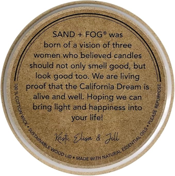 Sand + Fog Scented Candle - Juniper Berry Sage – Additional Scents and Sizes – 100% Cotton Lead-Free Wick - Luxury Air Freshening Jar Candles - Perfect Home Decor – 12oz