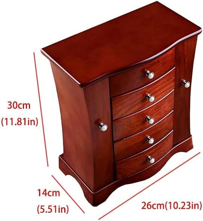 Makeup Organizers Wooden Jewelry Box Multi-Layer Drawer Storage Box Ring Earring Necklace Bracelet Watch Small Jewelry Storage Box Retro Jewelry Box