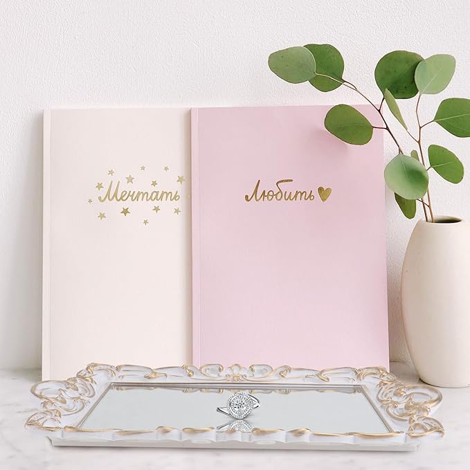 Retro Mirror Tray Decorative Storage Plate Vintage Make-Up Organizer White Rectangular Mirror Vanity Tray for Perfume Display Photography Prop Home Décor