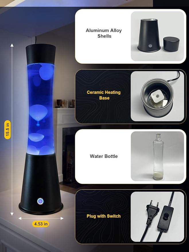 17-Color Changing Liquid Motion Lamp with Remote & Auto Shut-off, Soothing Mood Lamp for Bedroom, Office & Home Decor, 15.5 Inch Large LED Night Light, Unique Gift for Kids,Valentines, Teens & Adults