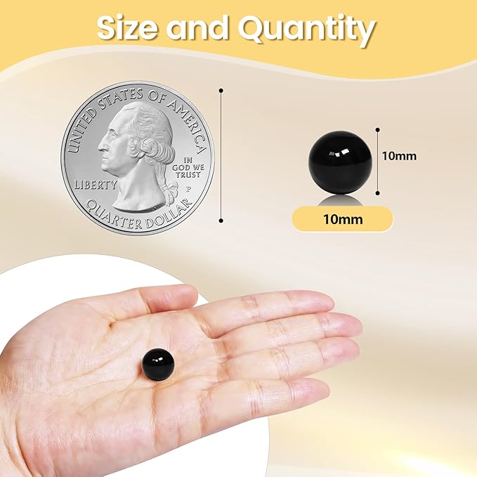 600Pcs Black Vase Filler Pearl Beads for Crafting 10mm Beads No Holes Decor Suitable for Wedding Decor, Party Decorations, Centerpiece Table Decorations