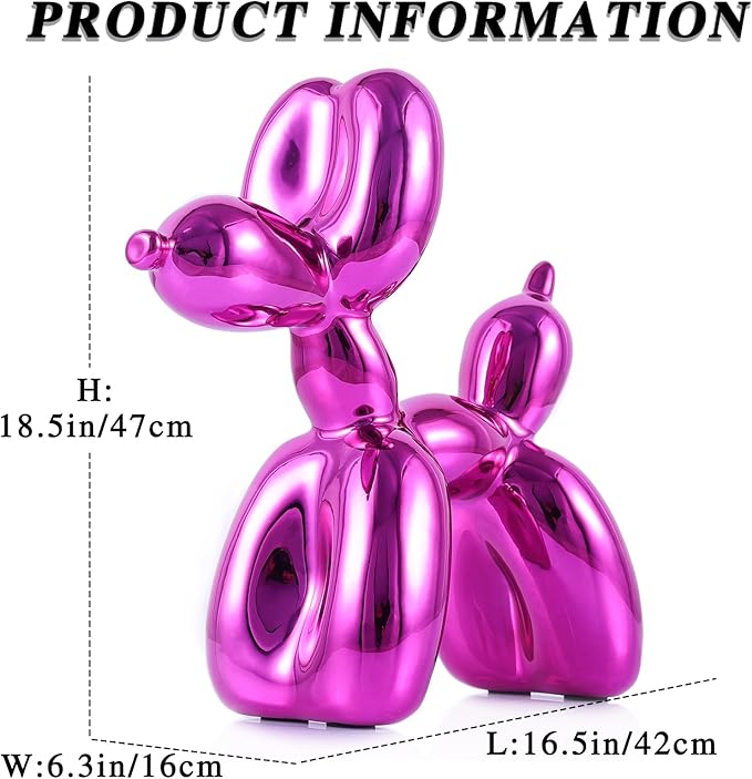 Red Balloon Dog Decor,Balloon Animal Decor,Shelf Decor Preppy Room Decor,Cute Statue Home Decor, Bedroom Modern Sculpture Desk Decor,Office Gold Decorations Small Figurines