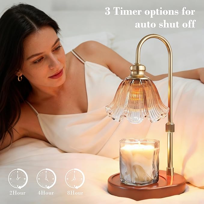 Banbanda Candle Warmer Lamp with Timer: Mothers Day Gifts,Birthday Gifts for Women, House Warming Gifts New Home Decor – Height Adjustable Candle Lamp