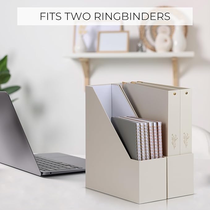 ZICOTO Beautiful Magazine Holder Set Of 3 - Sturdy File Holder to Organize Your Desk Or Shelves - The Perfect Office Storage to Effortlessly Organize Your Paperwork/Files, Magazines, Books Or Binders