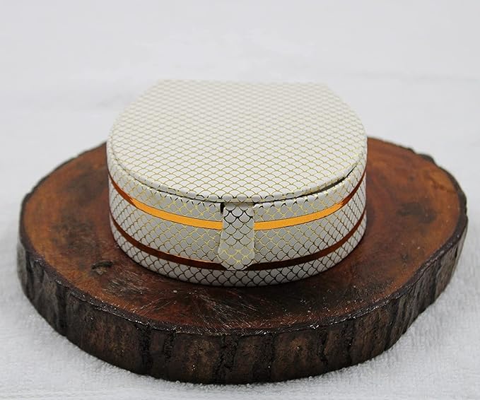 atorakushon PU Leather Combo Makeup Jewellery accessories Vanity box to nicely organize the Jhumka Ring Earrings Necklace Bangle for Female Set of 3 Cream