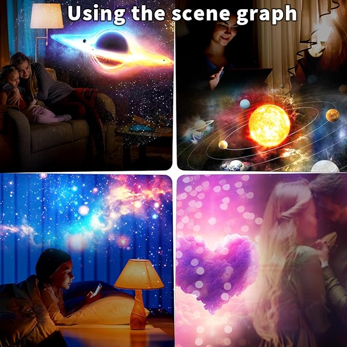 13 in 1 Planetarium Projector, Galaxy Star Projector for Bedroom with Constellation Solar System, 360° Rotating Ceiling Night Light Projector with Timer HD Projection for Kids Adults Room Decor Gift