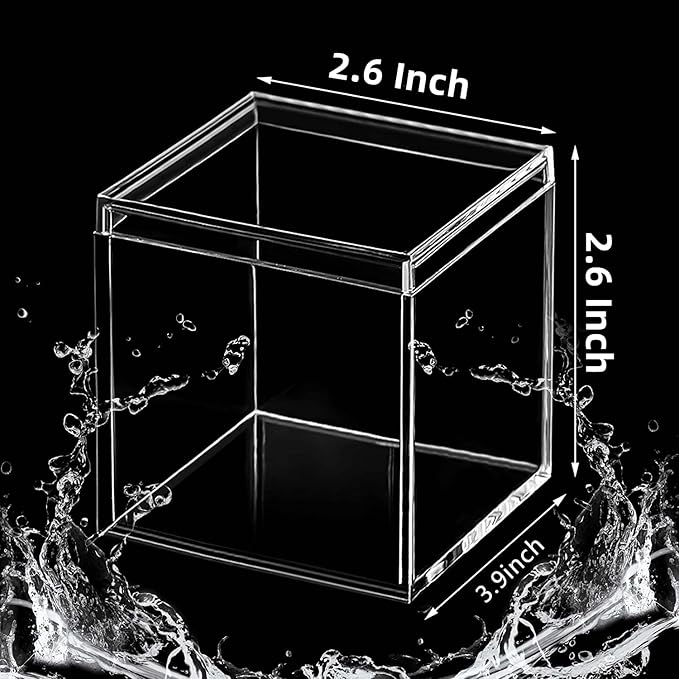 KissYou Acrylic Box With Lid Clear Display Box 4 Pieces Small Acrylic Square Cube Jewelry Storage Box Wedding Graduatio Party Gift Candy Boxes