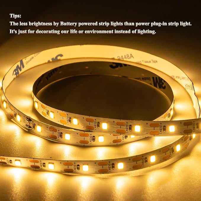 2 Pack Battery Operated LED Light Strip, 1.6FT/1PCS 60 LEDs Firefly Starry Moon Lights for DIY Party Wedding Patio Christmas
